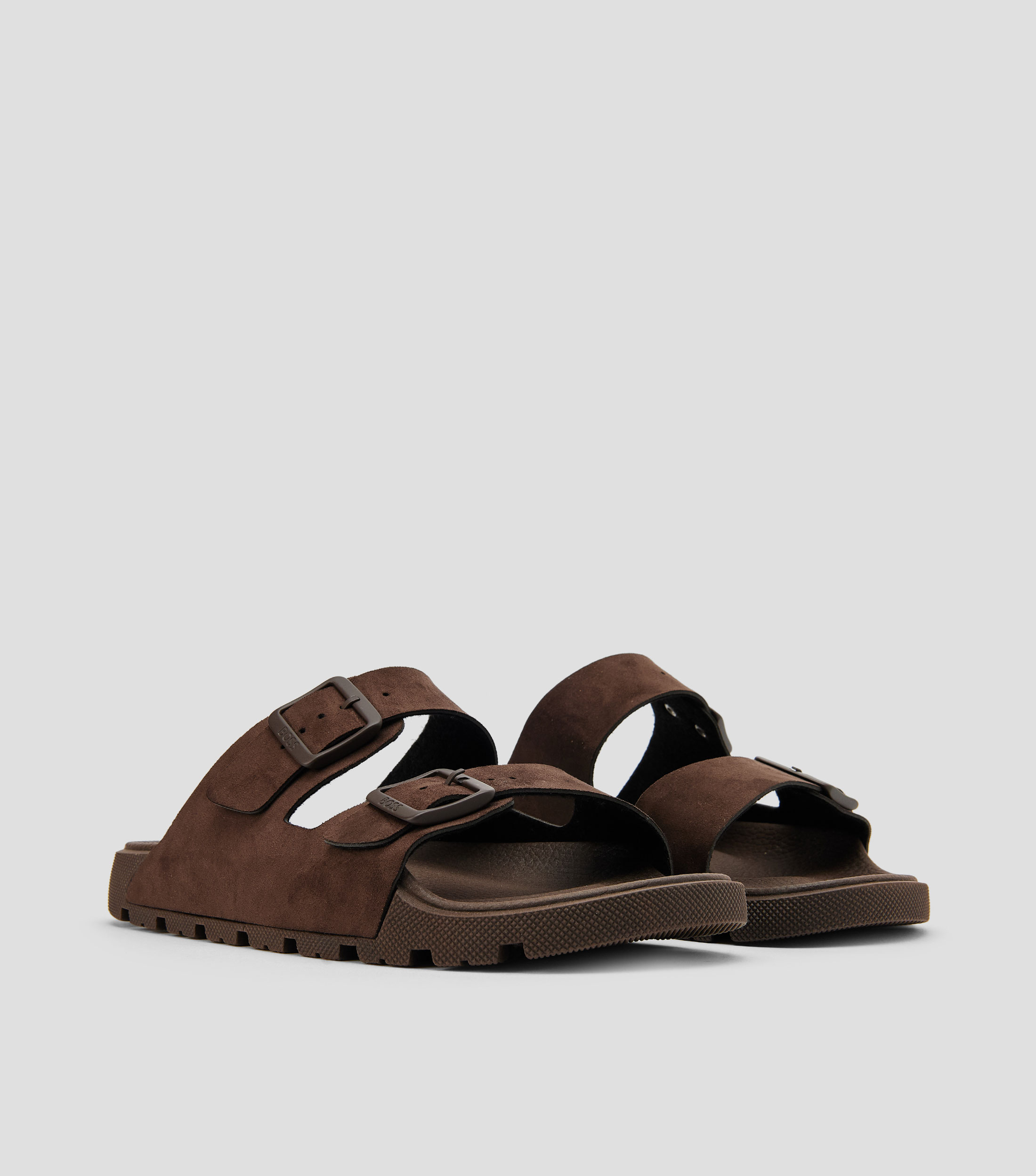 Sandalias planas de dos tiras con hebillas de la marca Hombre